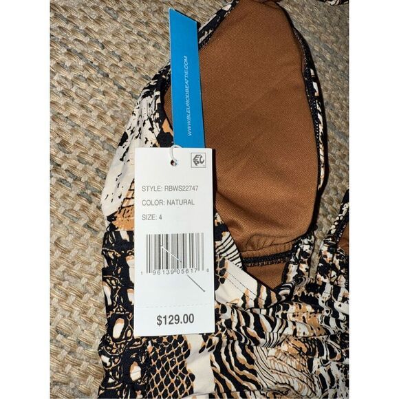 Bleu Rod Beattie Women's Walk on the Wild Side Plunge One Piece Swimsuit in Natu - Picture 4 of 4